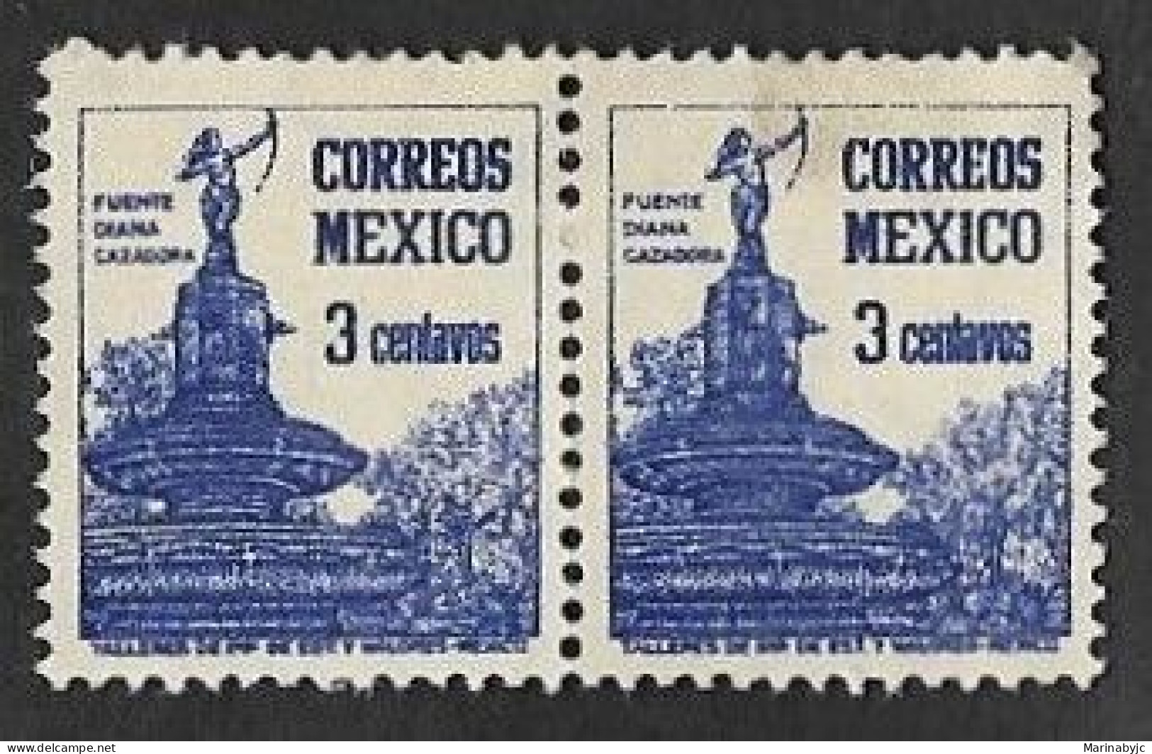 SE)1945 MEXICO SOURCE DIANA LA CAZADORA 3C SCT 805, PAIR MNH - Mexiko