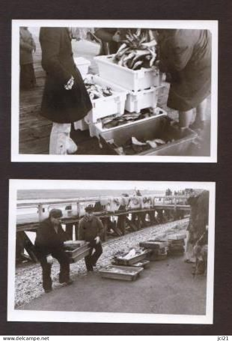 4 Photos Originales 80 SOMME - LE HOURDEL Vente De Poisson Et Camionette Marée Crotelloise Février 1975  _PHOT209a&b - Places