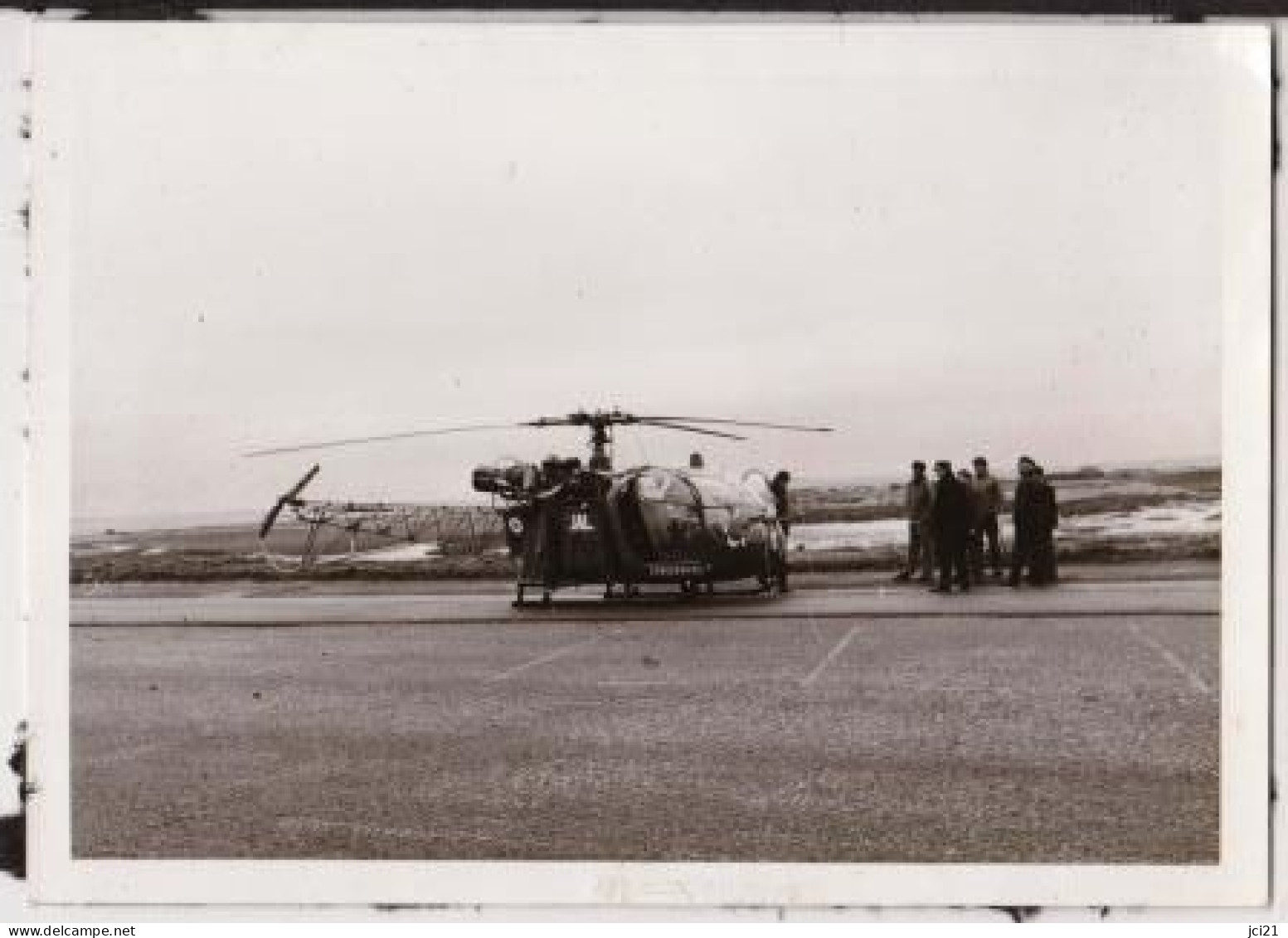 Photo Originale CAYEUX Février 1975 Hélicoptère Alouette II Gendarmerie Basée Au Hourdel (2533) _PHOT088 - Other & Unclassified