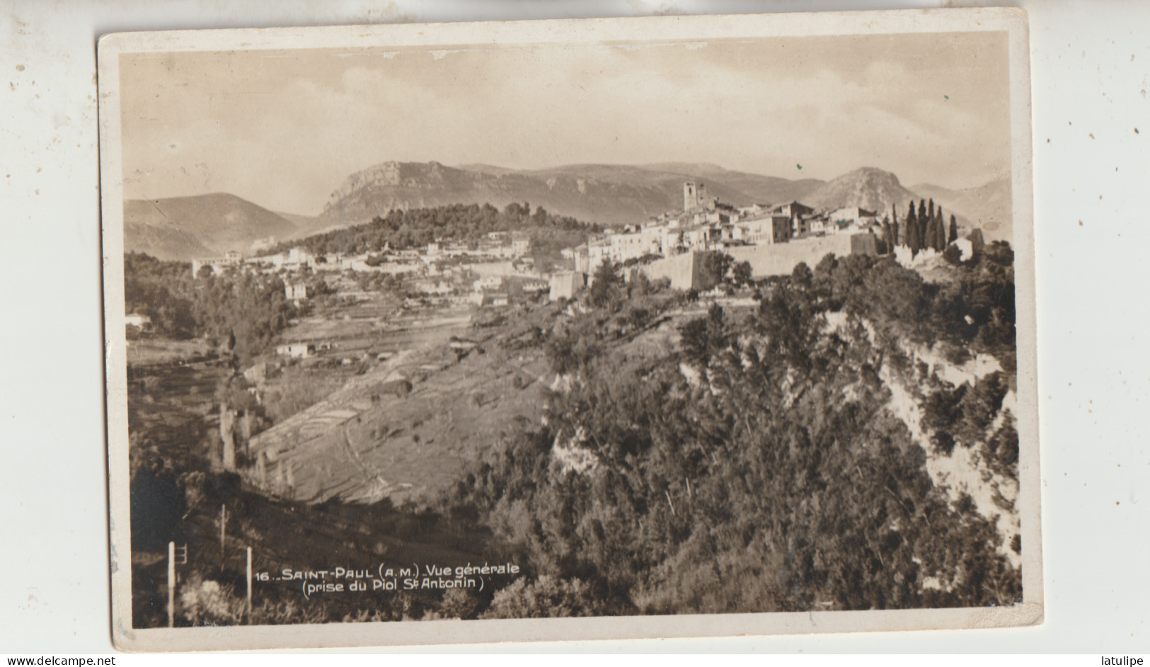 Saint Paul  06  Carte Glacée Circulée Timbrée  Vue Aerienne Prise Du Piol Saint Antonin - Autres & Non Classés