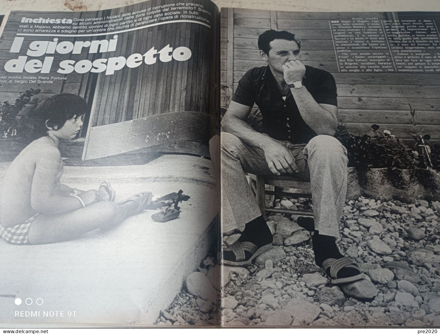 EPOCA 1977  MAIANO FRIULI TERREMOTO ORESTE PERRI CANOA SAVERIO STRATI PALIANO - Autres & Non Classés