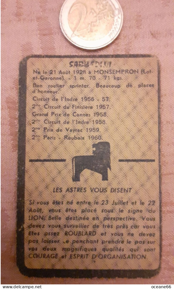 Carte à Jouer Astrologique Tino Sabbadini  Lion 5 - Cyclisme