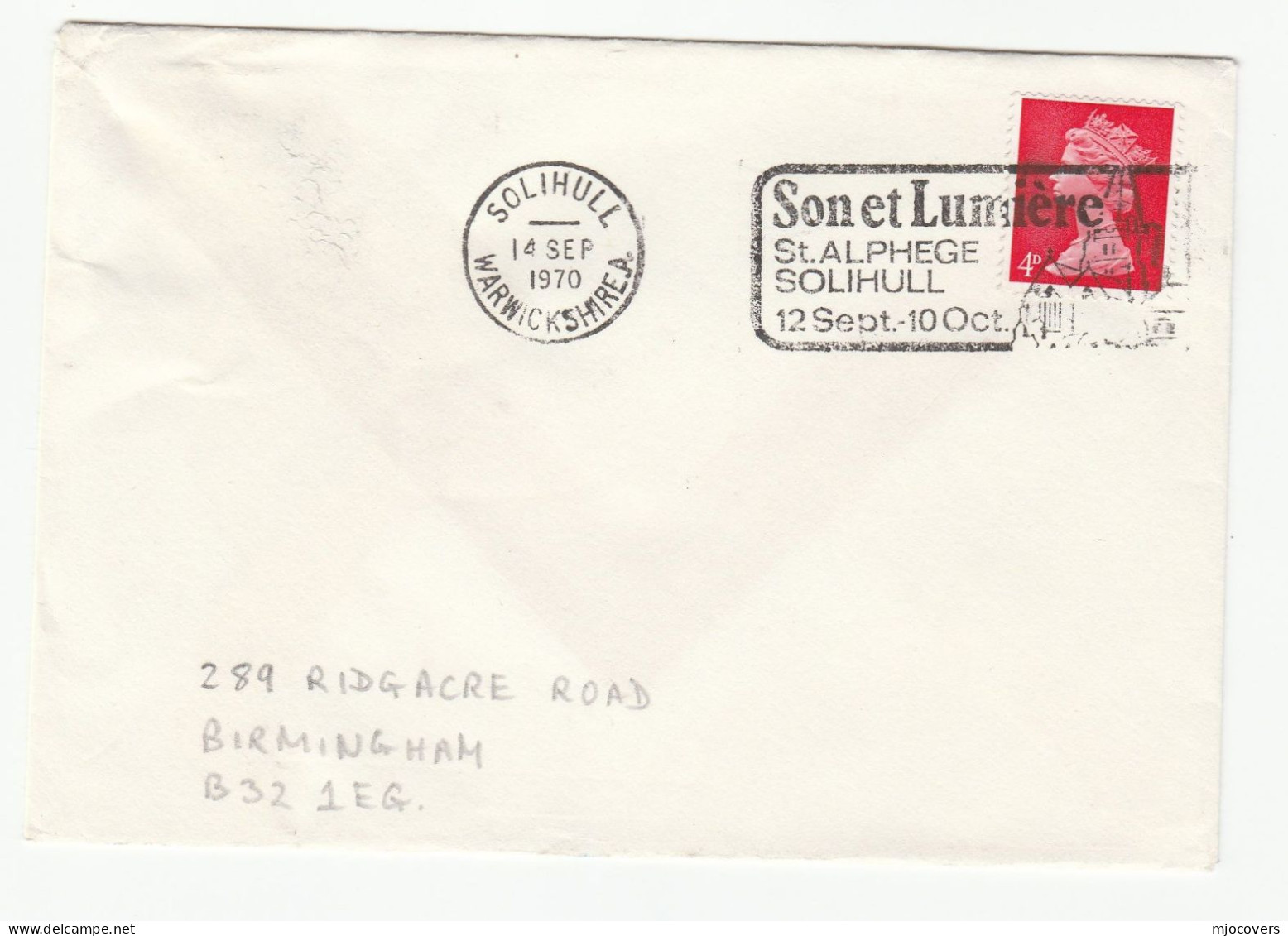 ST ALPHEGE CHURCH Solihull 1970 Cover SON ET LUMIERE Illus SLOGAN  Gb Stamps Religion Christianity - Covers & Documents