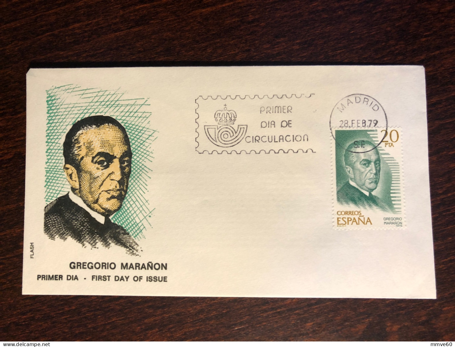 SPAIN FDC COVER 1979 YEAR DOCTOR MARANON ENDOCRINOLOGY HEALTH MEDICINE STAMPS - FDC