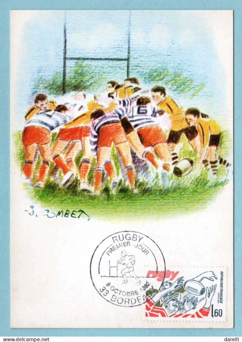 Carte Maximum 1982 : Rugby - Phase De Jeu -YT 2236 - 33 Bordeaux - 1980-1989