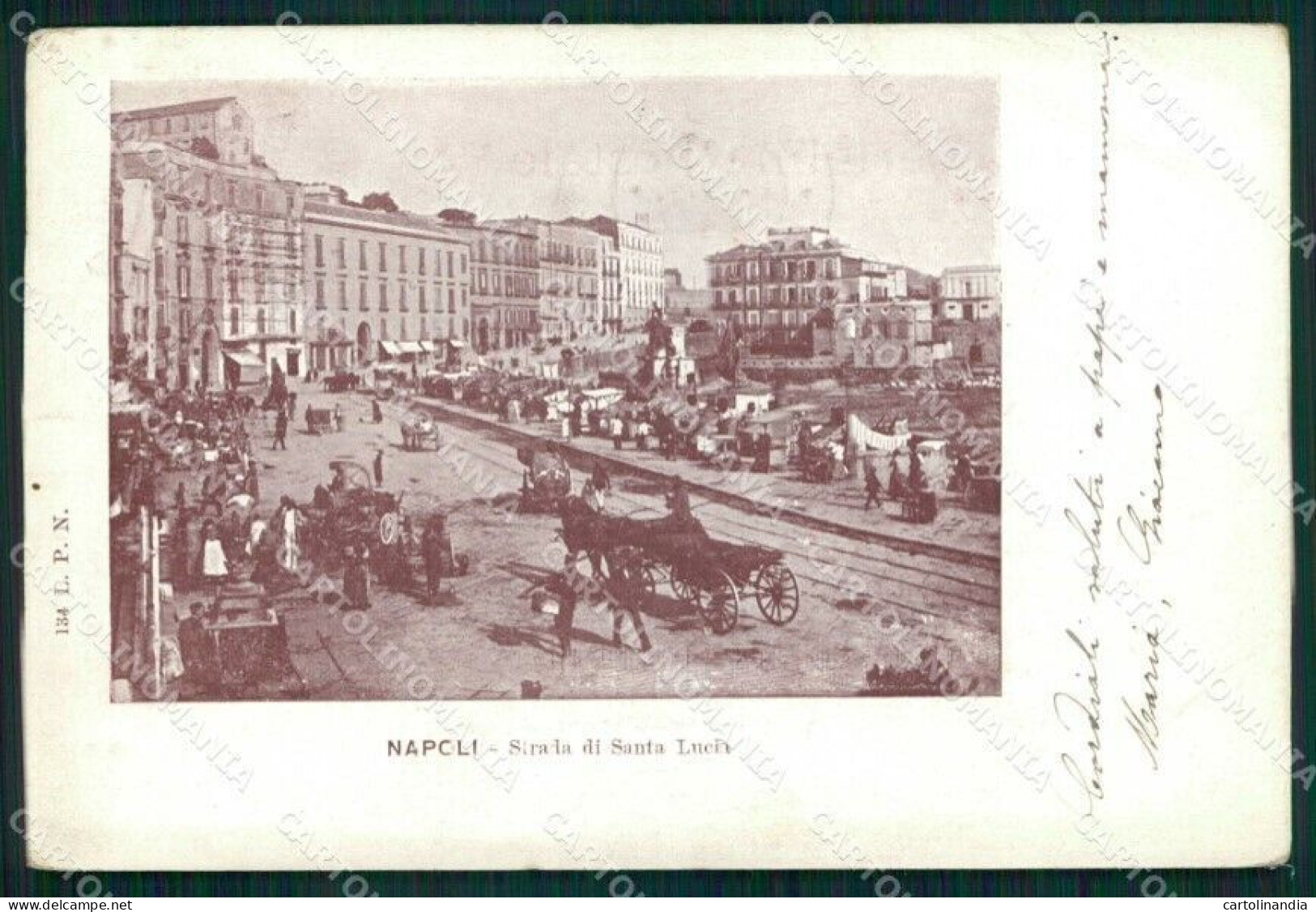 Napoli Città Strada Santa Lucia Mercato Cartolina MX4632 - Napoli (Naples)