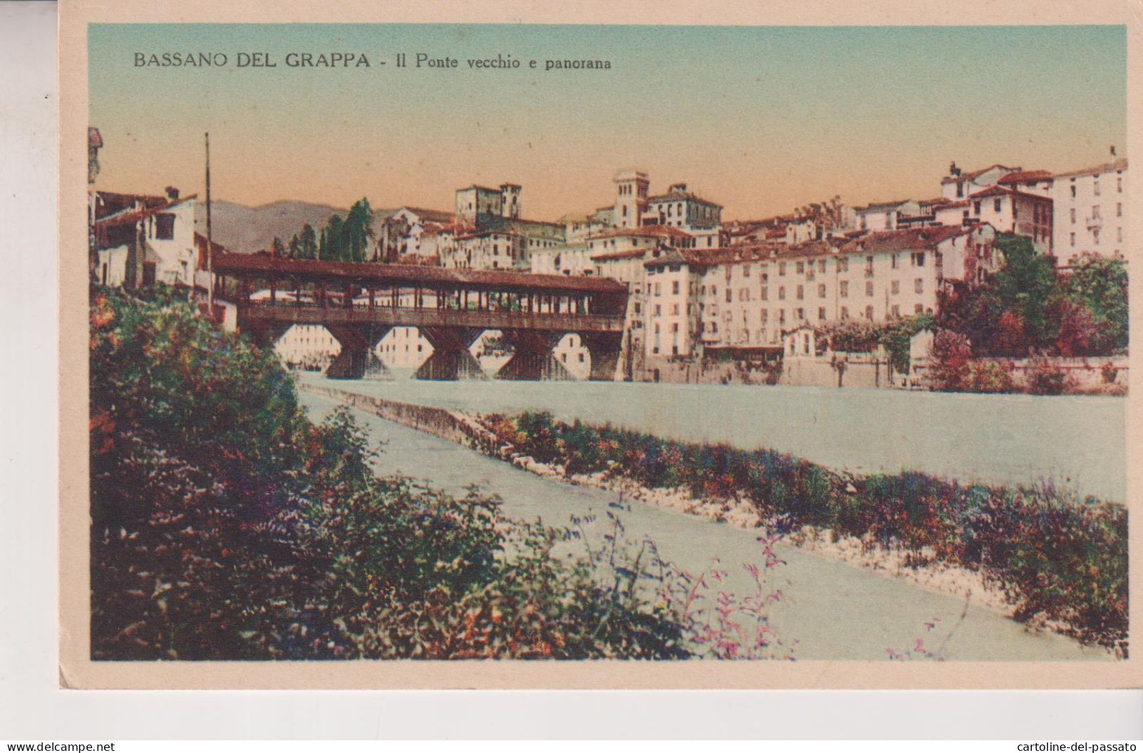 BASSANO DEL GRAPPA VICENZA  IL PONTE VECCHIO E PANORAMA   NO VG - Vicenza