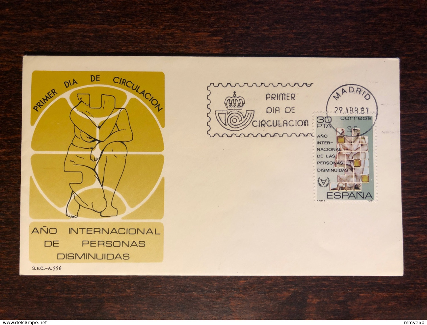 SPAIN FDC COVER 1981 YEAR DISABLED PEOPLE HEALTH MEDICINE STAMPS - FDC