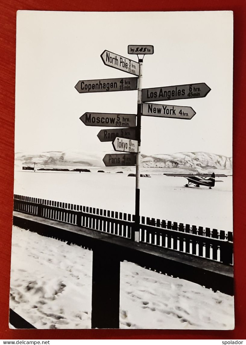 Vintage-Photo Postcard-Denmark-Greenland-DANISH AIR TERMINAL-Søndre Strømfjord-used-with Stamp - Danemark