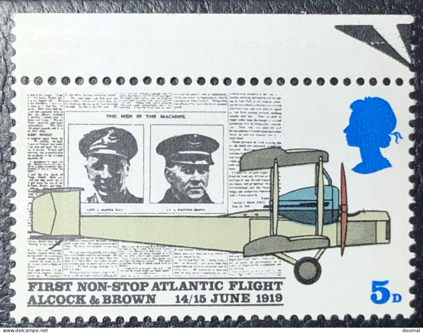 Alcock & Brown First Non Stop Atlantic Flight 5D Stamp 1969 - Ungebraucht