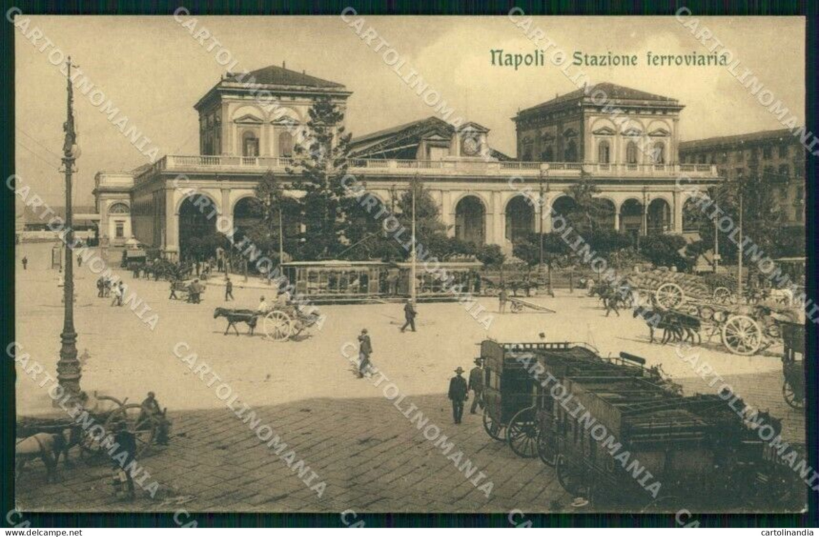 Napoli Città Stazione Ferroviaria Tram Ragozino 21912 147 Cartolina MX5620 - Napoli (Naples)