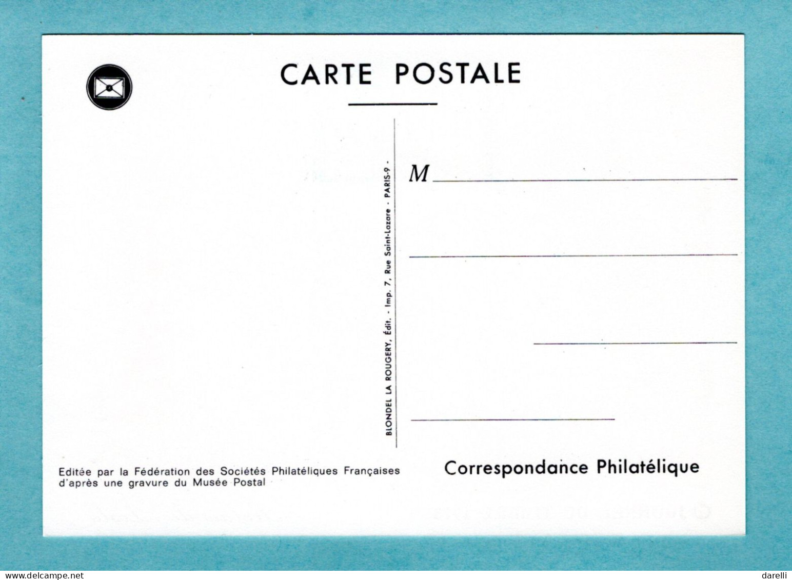 Carte Maximum 1973 - Journée Du Timbre 1973 - Relais De Poste - YT 1749 - 02 Soissons -  Dimension : 14 X 10 Cm - 1970-1979