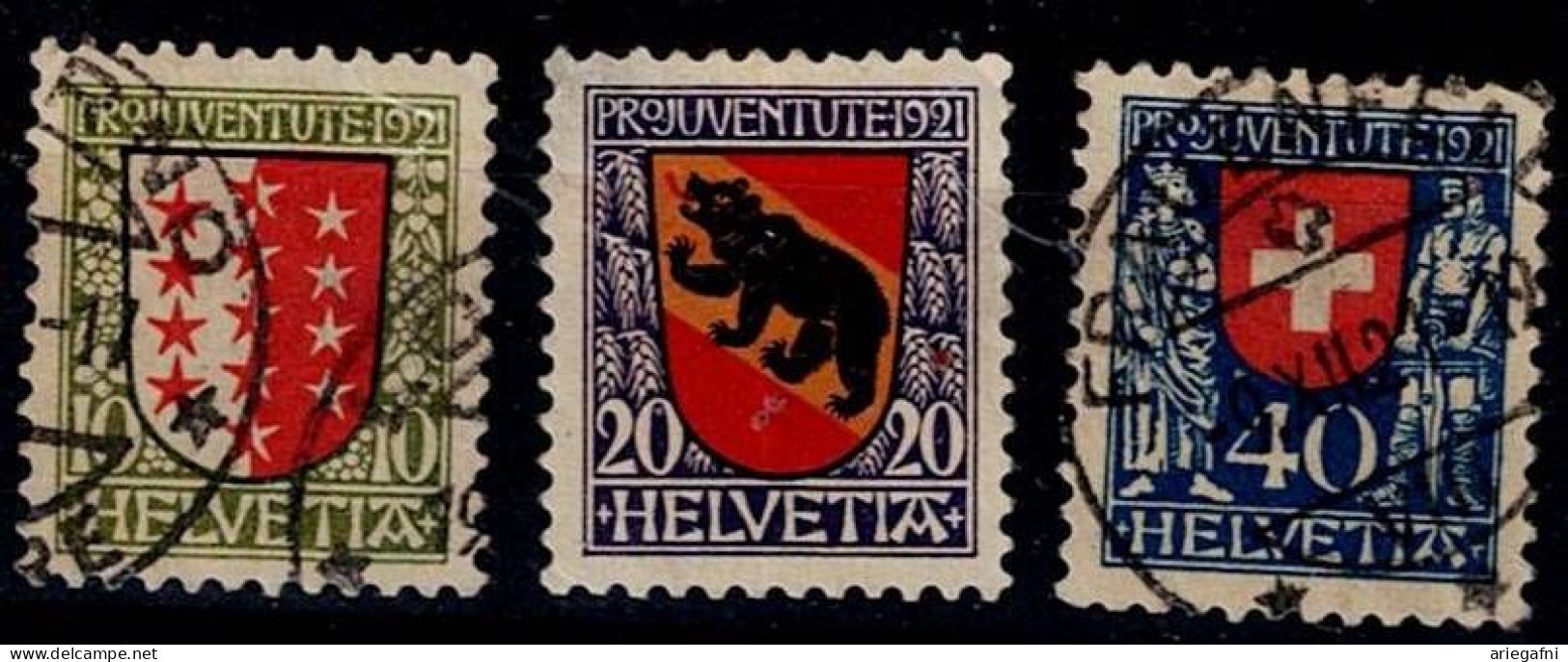 SWITZERLAND 1921 PRO  JUVENTUTE  WAPPEN MI No 172-4 USED VF!! - Used Stamps