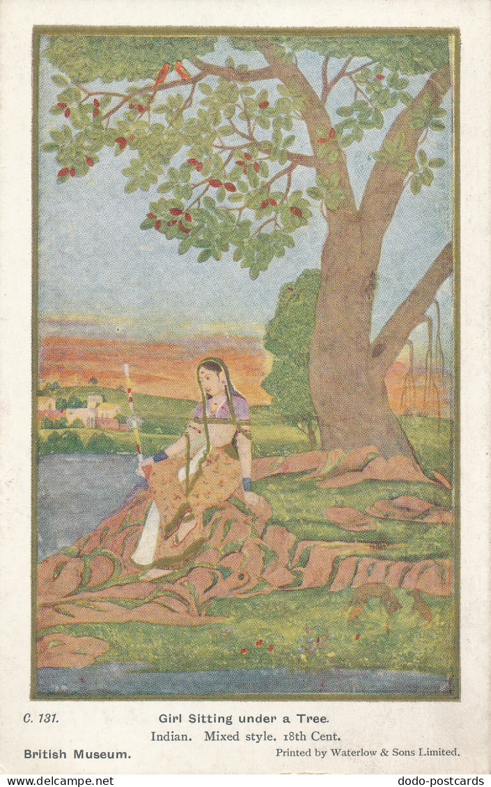 PC43088 Girl Sitting Under A Tree. Indian. Waterlow. B. Hopkins - Mundo