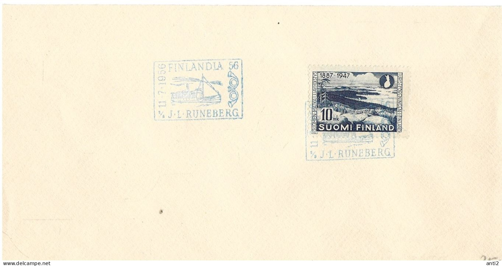 Finland   1956   60th Anniversary Of The Tourism Association  Mi 346 Finlandia 11.7.1956 - Covers & Documents