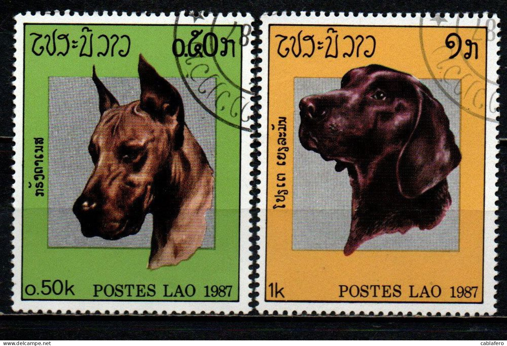 LAOS - 1987 - CANI - DOGS - USATI - Laos