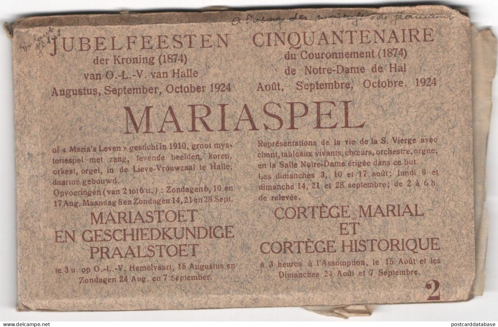 Halle - Jubelfeesten 1924 - Mariaspel - & 10 Cards Complete - Halle