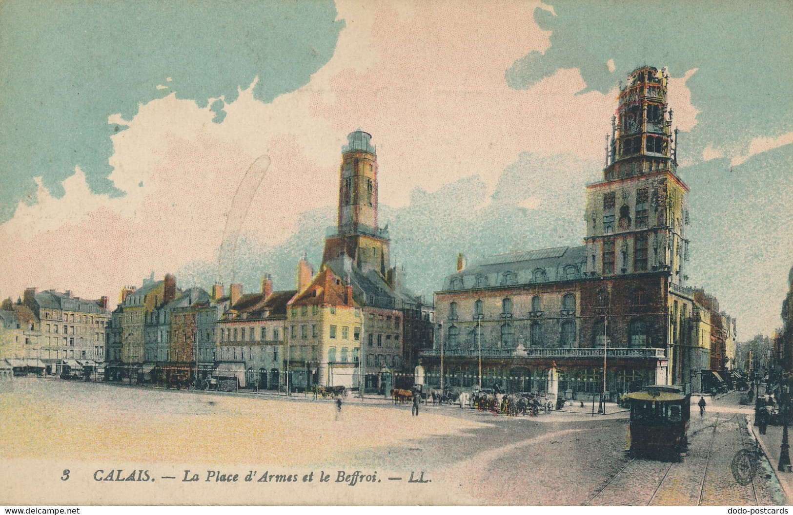 PC42829 Calais. La Place D Armes Et Le Beffroi. Levy Fils. No 3. B. Hopkins - Wereld