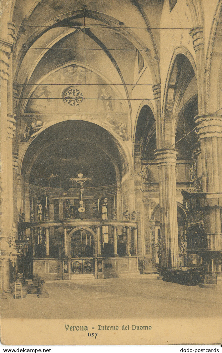 PC40887 Verona. Interno Del Duomo. O. Onestinghel. 1913. B. Hopkins - Mundo