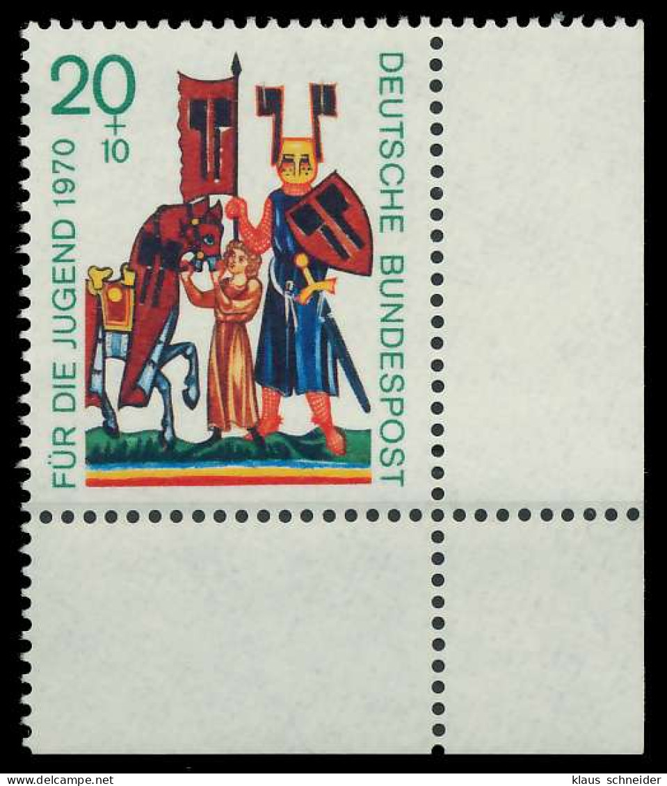 BRD 1970 Nr 613 Postfrisch ECKE-URE X7F3512 - Neufs