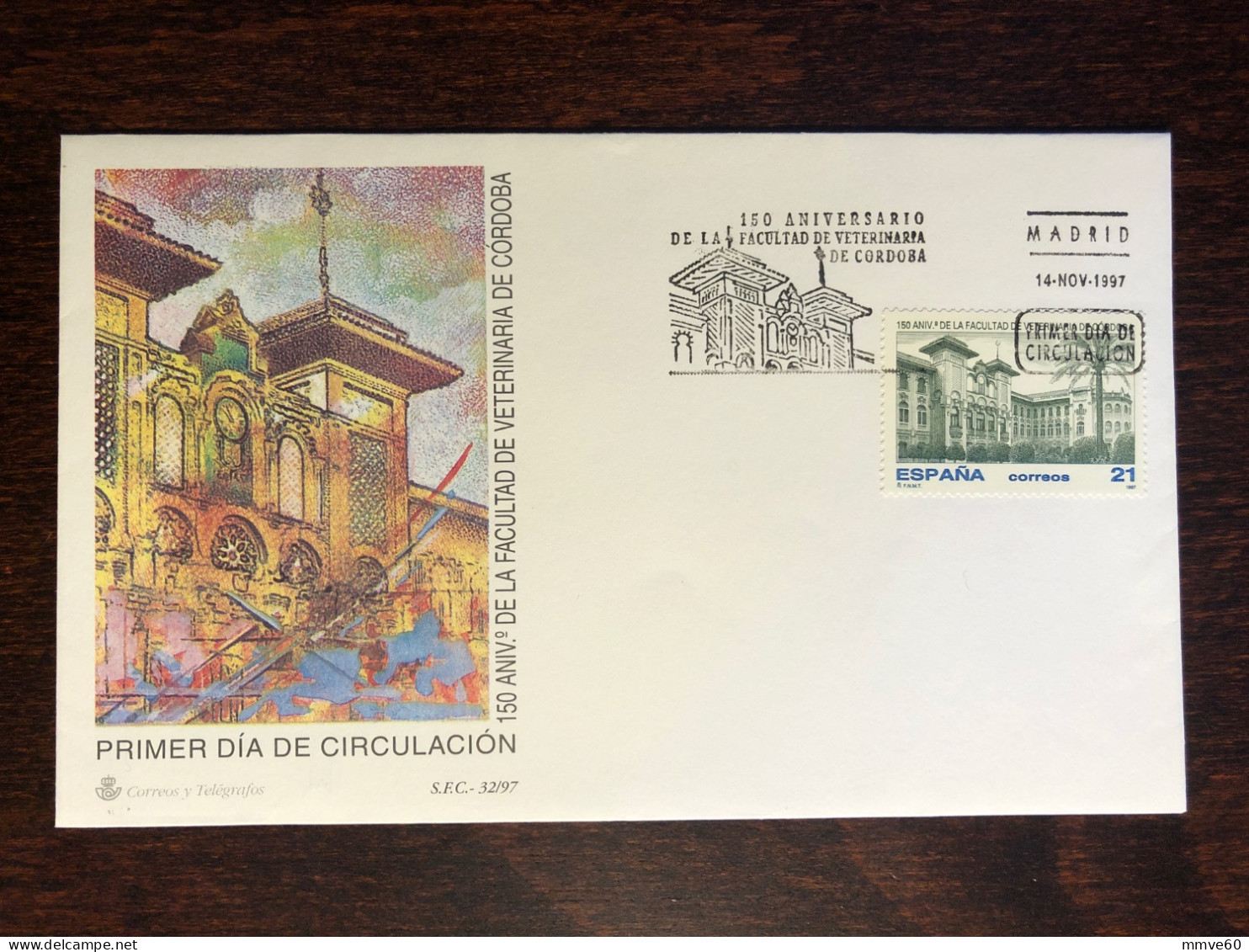 SPAIN FDC COVER 1997 YEAR VETERINARY HEALTH MEDICINE STAMPS - FDC