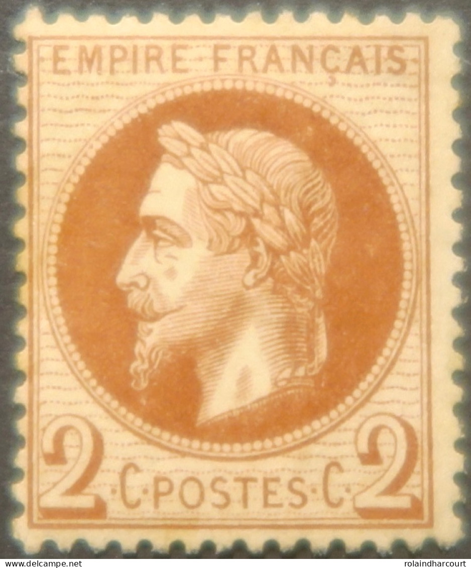 X1055 - FRANCE - NAPOLEON III Lauré N°26B NEUF* - Cote (2024) : 220,00 € - 1863-1870 Napoleon III Gelauwerd