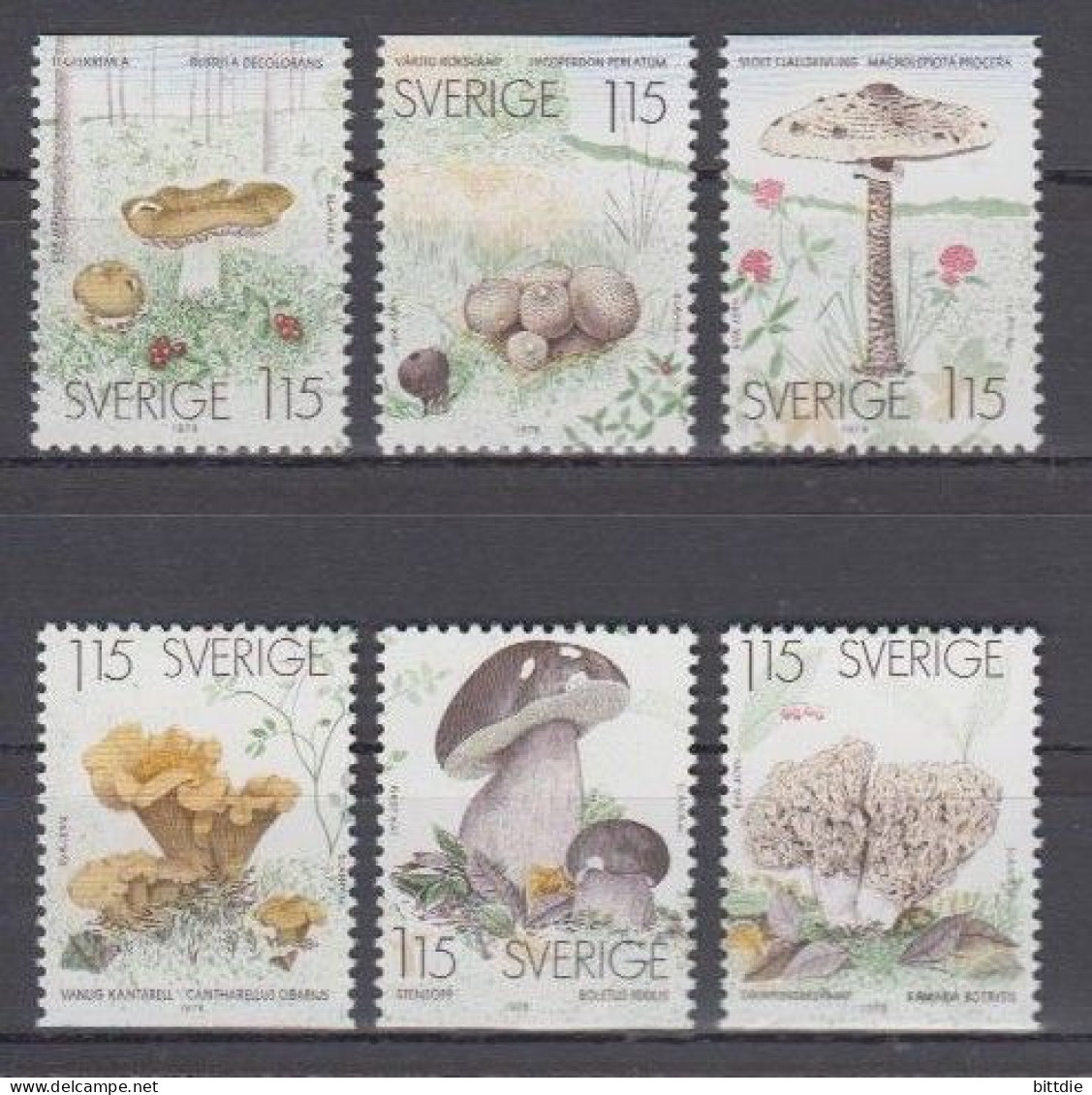 Schweden, Pilze  1038/43 , Xx   (A6.1671) - Unused Stamps