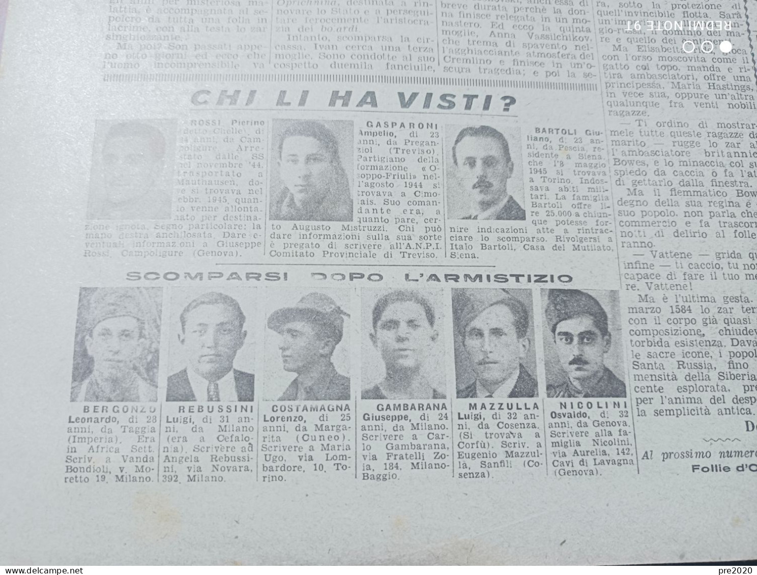 DOMENICA DEL CORRIERE 1947 SANFILI CAMPOLIGURE CAVI DI LAVAGNA SIENA RITAGLIO - Autres & Non Classés