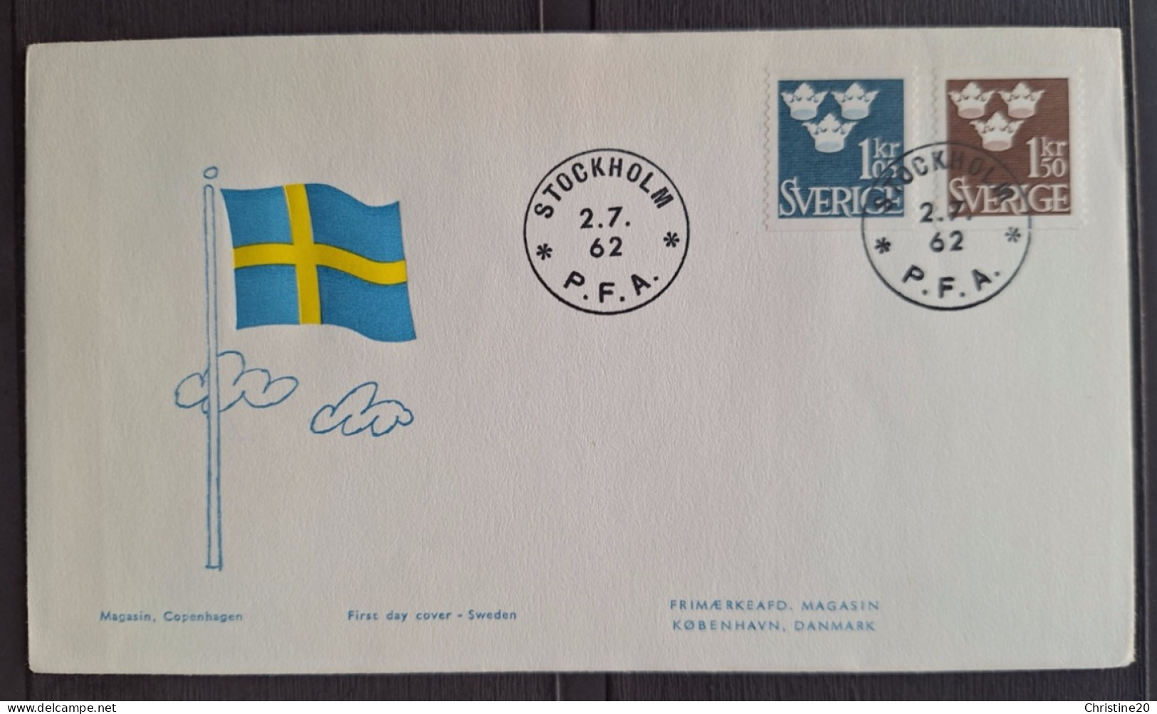 Suède 1960 N°474 + N°476 Ob Premier Jour TB - FDC