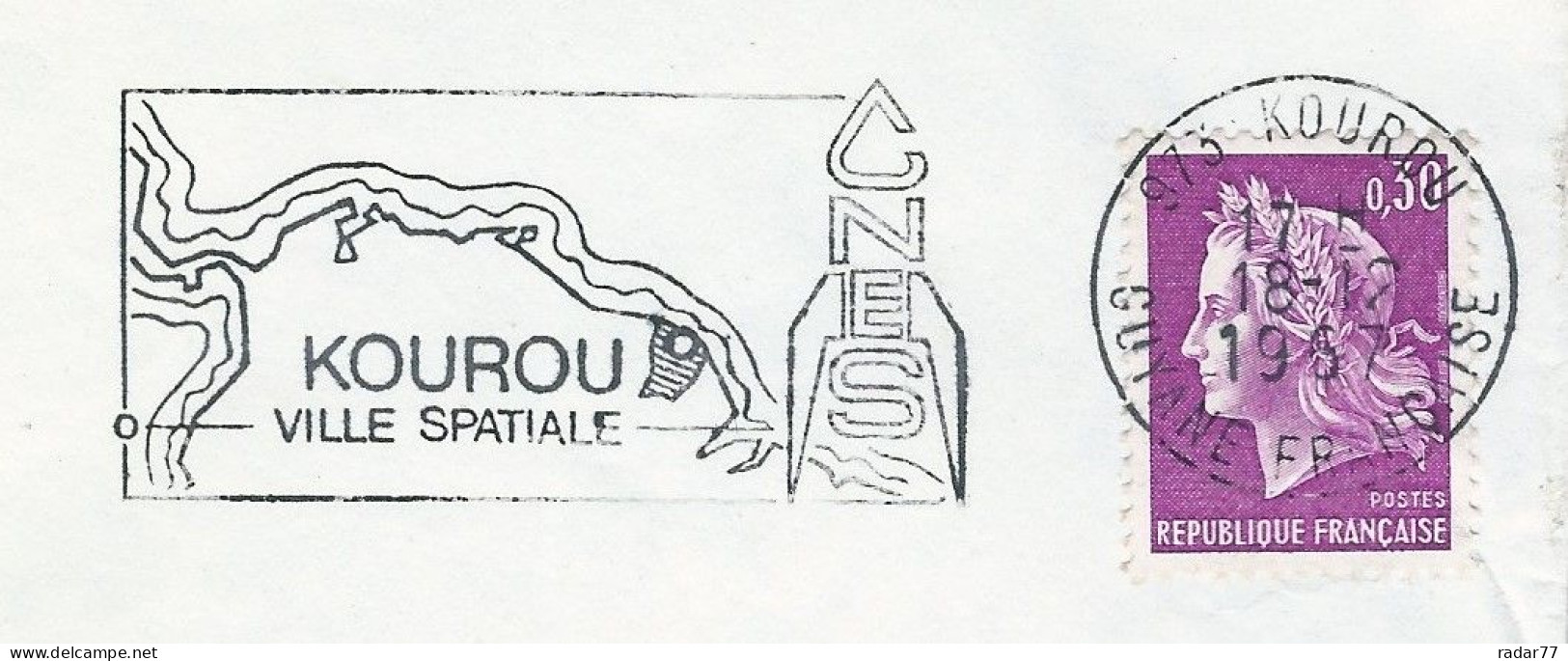 OMEC SECAP Avec Flamme Illustrée Carte De La Guyane - CNES - Kourou - 18/12/1967 - Mechanische Stempels (reclame)