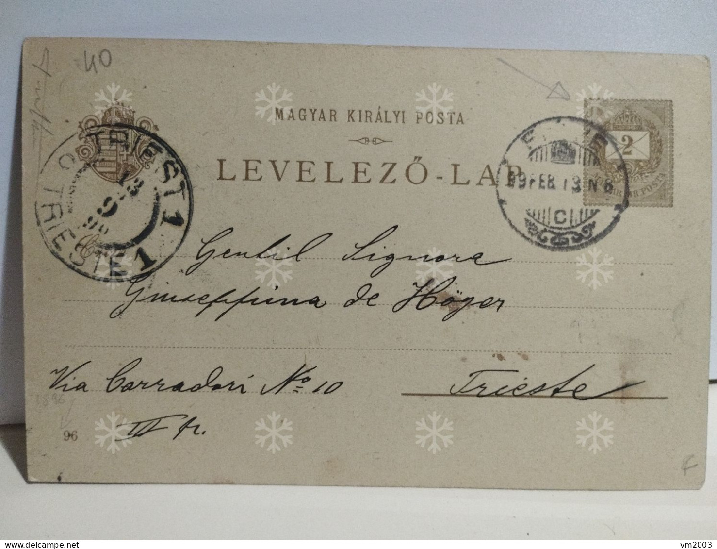 Croatia Hungary Magyar Posta Stamp 2. Litho Fiume Rijeka To Triest Italy 1899 - Covers & Documents