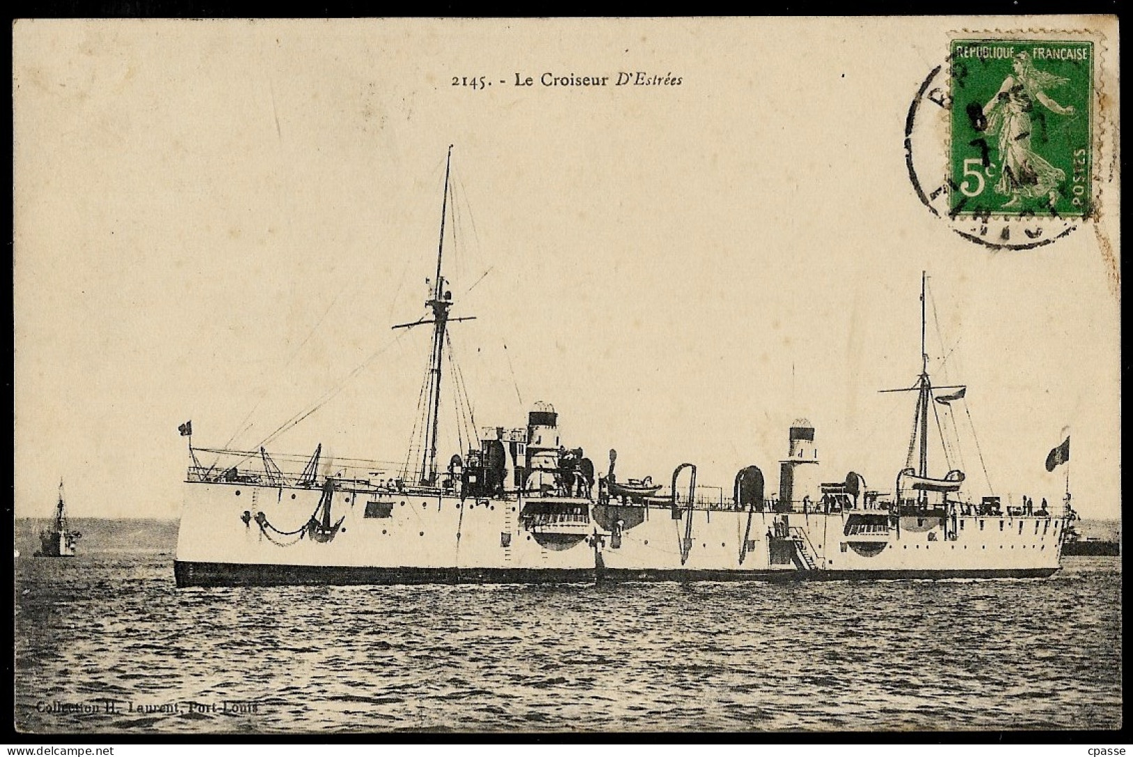 CPA Bateau De Guerre - Le Croiseur D'Estrées ° Collection H. Laurent Port-Louis N° 2145 - Guerra