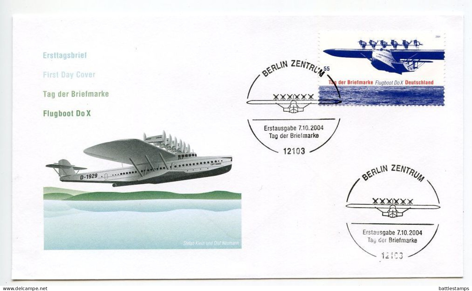 Germany 2004 FDC Scott 2300 Dornier Do X Airplane / Stamp Day - 2001-2010