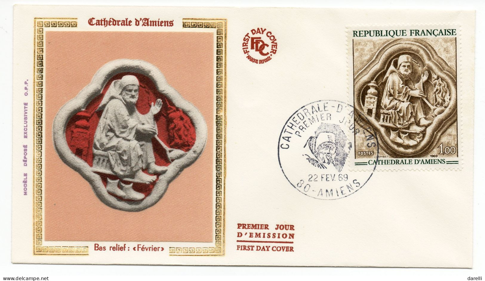 FDC France 1969 - Cathédrale D'Amiens - YT 1586  - 80 Amiens - 1960-1969