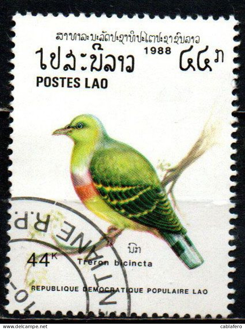 LAOS - 1988 - UCCELLO - BIRD - USATO - Laos