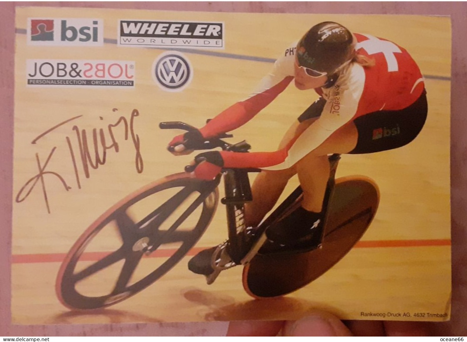 Autographe Karin Thürig BSI CHAMPIONNE DE Suisse Format 11,5 X 15,8 Cm - Cyclisme