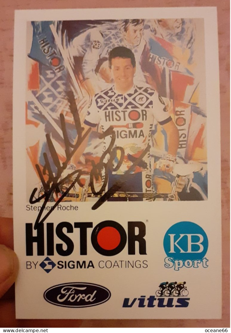 Autographe Stephen Roche Histor Sigma - Cycling