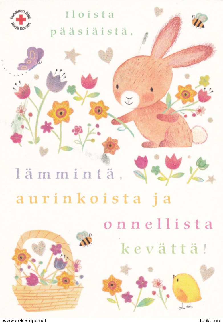 Postal Stationery - Bunny - Hare Picking Flowers - Red Cross 2020 - Suomi Finland - Postage Paid - Postwaardestukken