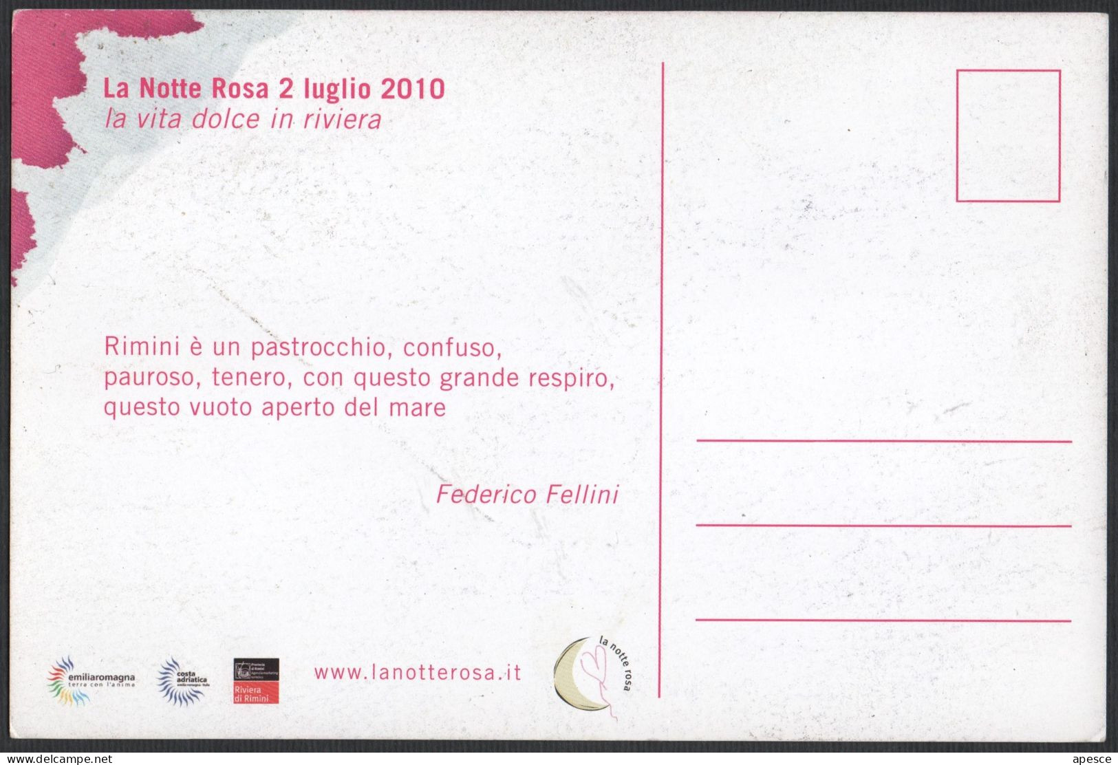 ITALIA 2010 - LA NOTTE ROSA IN RIVIERA - LA VITA DOLCE IN RIVIERA - MARTINI ROSATO - NUOVA - I - Werbepostkarten