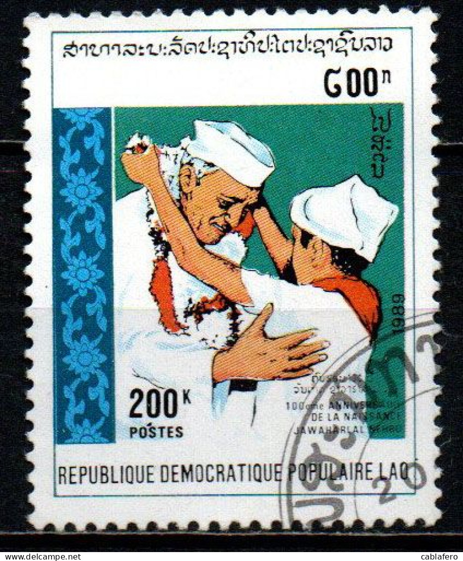 LAOS - 1989 - JAWAHARLAL NEHRU - PRESIDENTE DELL'INDIA - USATO - Laos