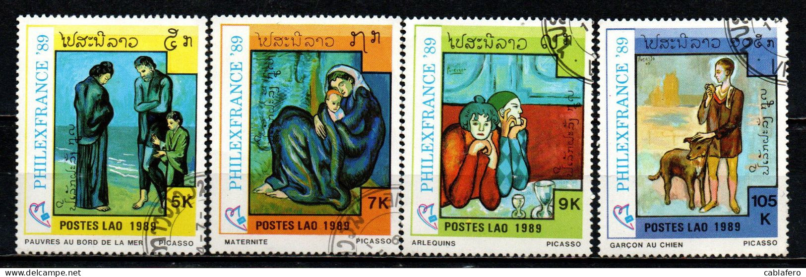 LAOS - 1989 - OPERE D'ARTE DI PABLO PICASSO - USATI - Laos