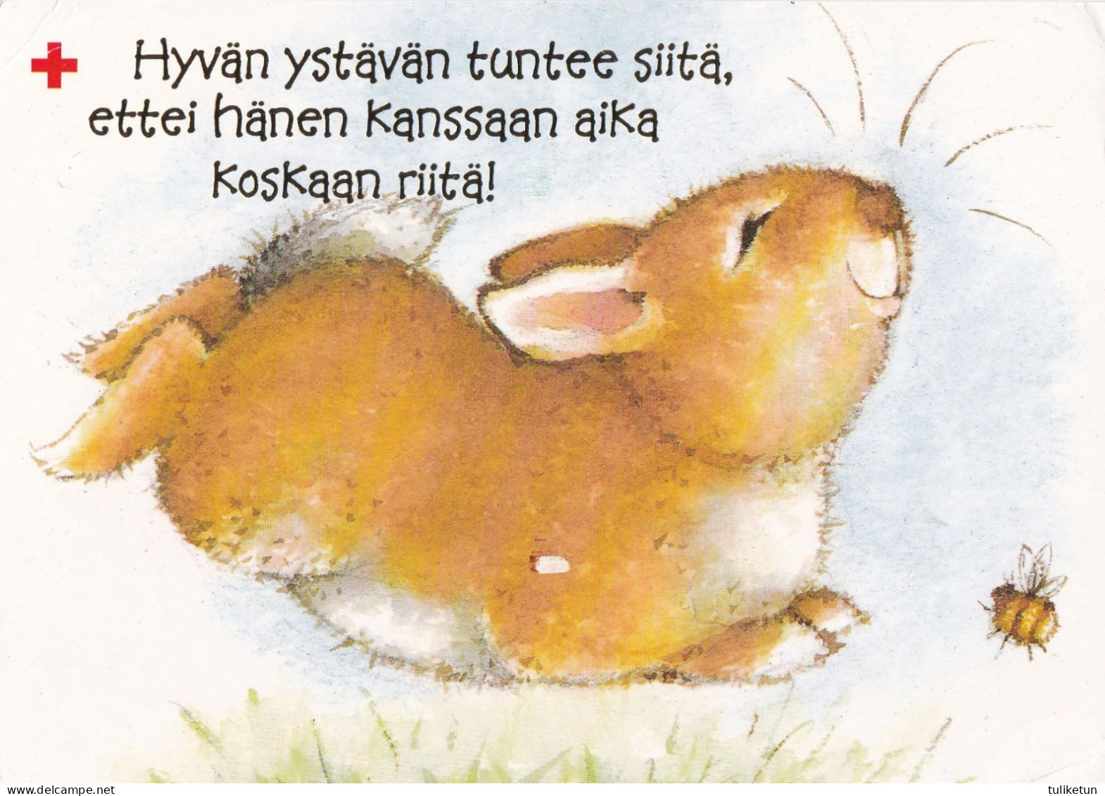 Postal Stationery - Rabbit - Hare Running - Red Cross 1992 - Suomi Finland - Postage Paid - Postwaardestukken