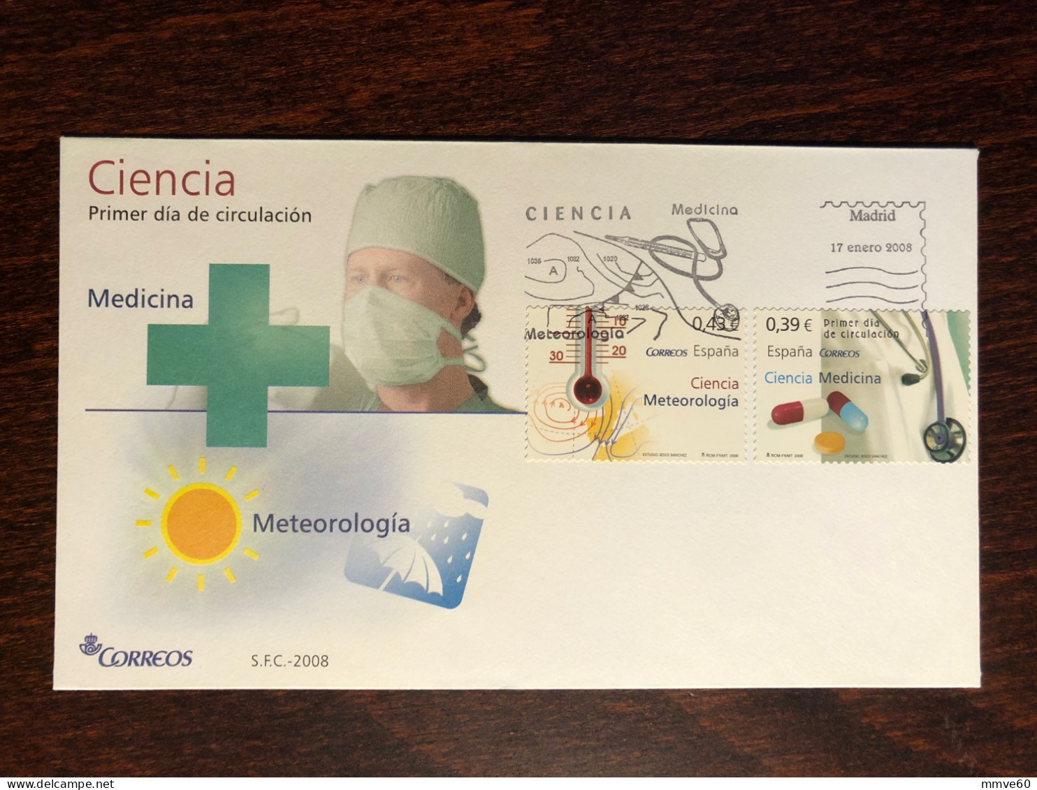 SPAIN FDC COVER 2008 YEAR MEDICAL HEALTH MEDICINE STAMPS - FDC