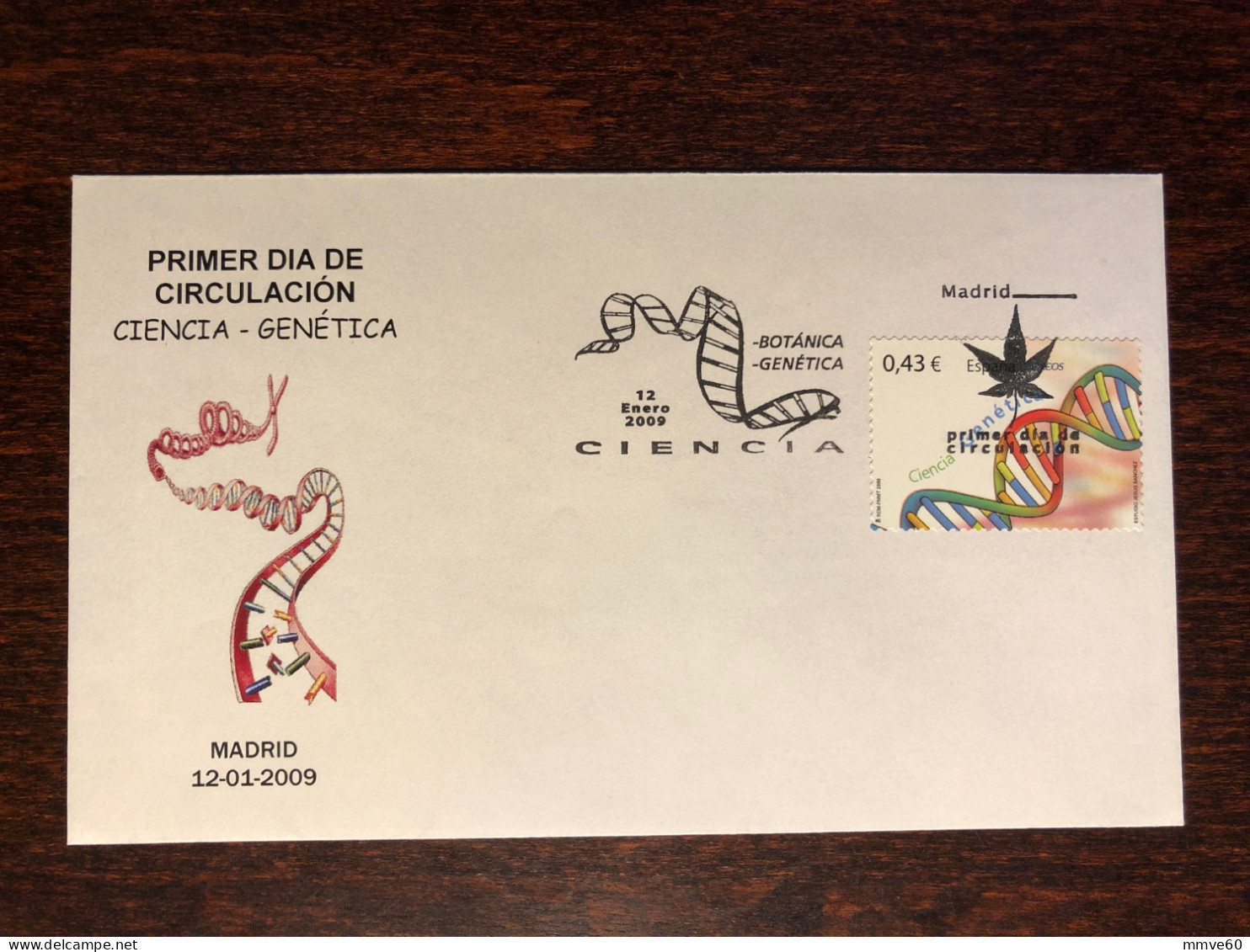 SPAIN FDC COVER 2009 YEAR GENETIK HEALTH MEDICINE STAMPS - FDC