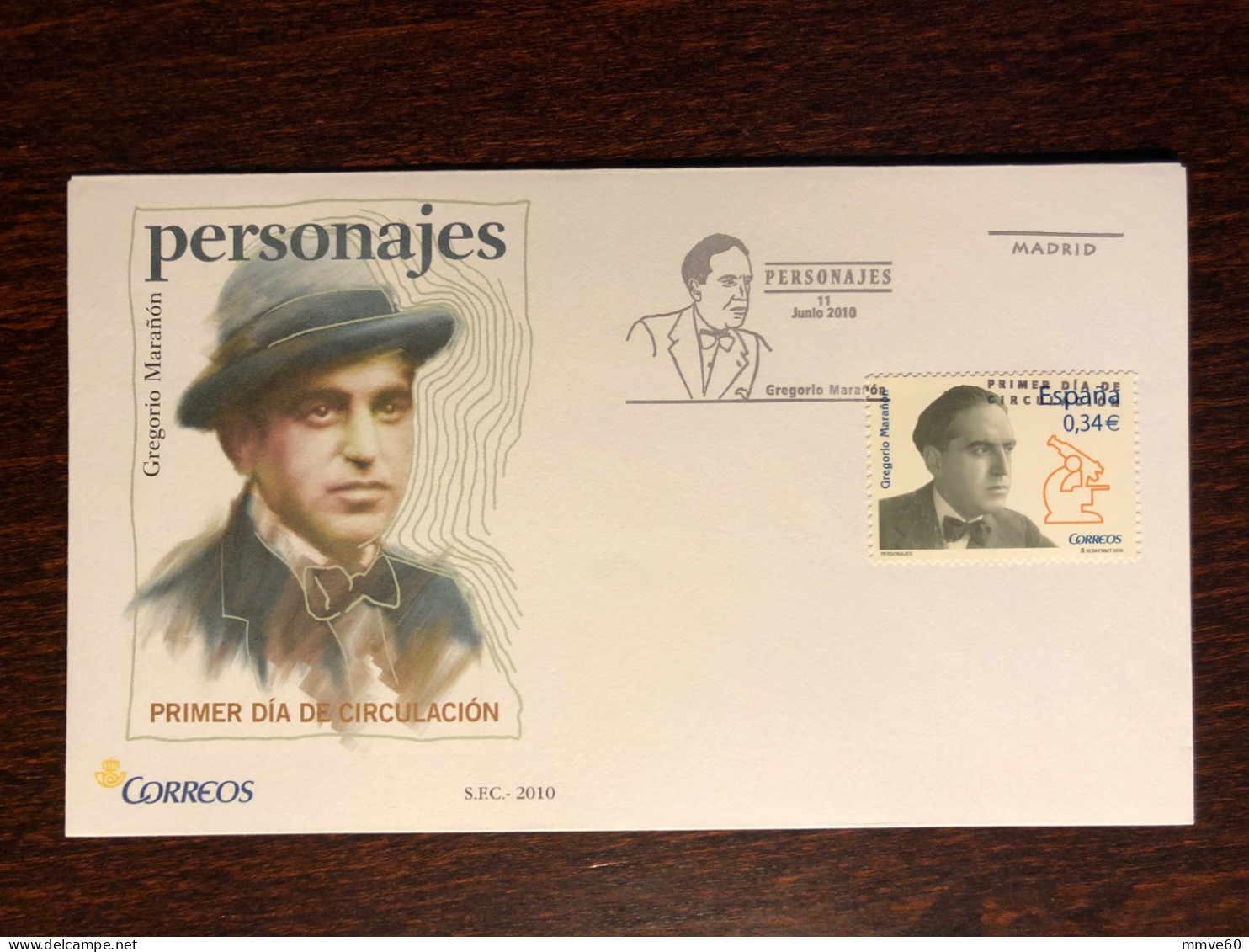 SPAIN FDC COVER 2010 YEAR DOCTOR MARANON  HEALTH MEDICINE STAMPS - FDC