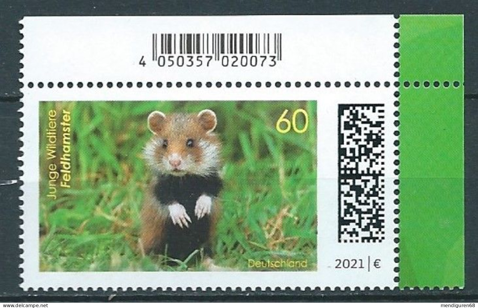 ALLEMAGNE ALEMANIA GERMANY DEUTSCHLAND BUND 2021 BABY ANIMALS: EUROPEAN HAMSTER MNH MI 3608 YT 3386 SN 3217 - Ungebraucht