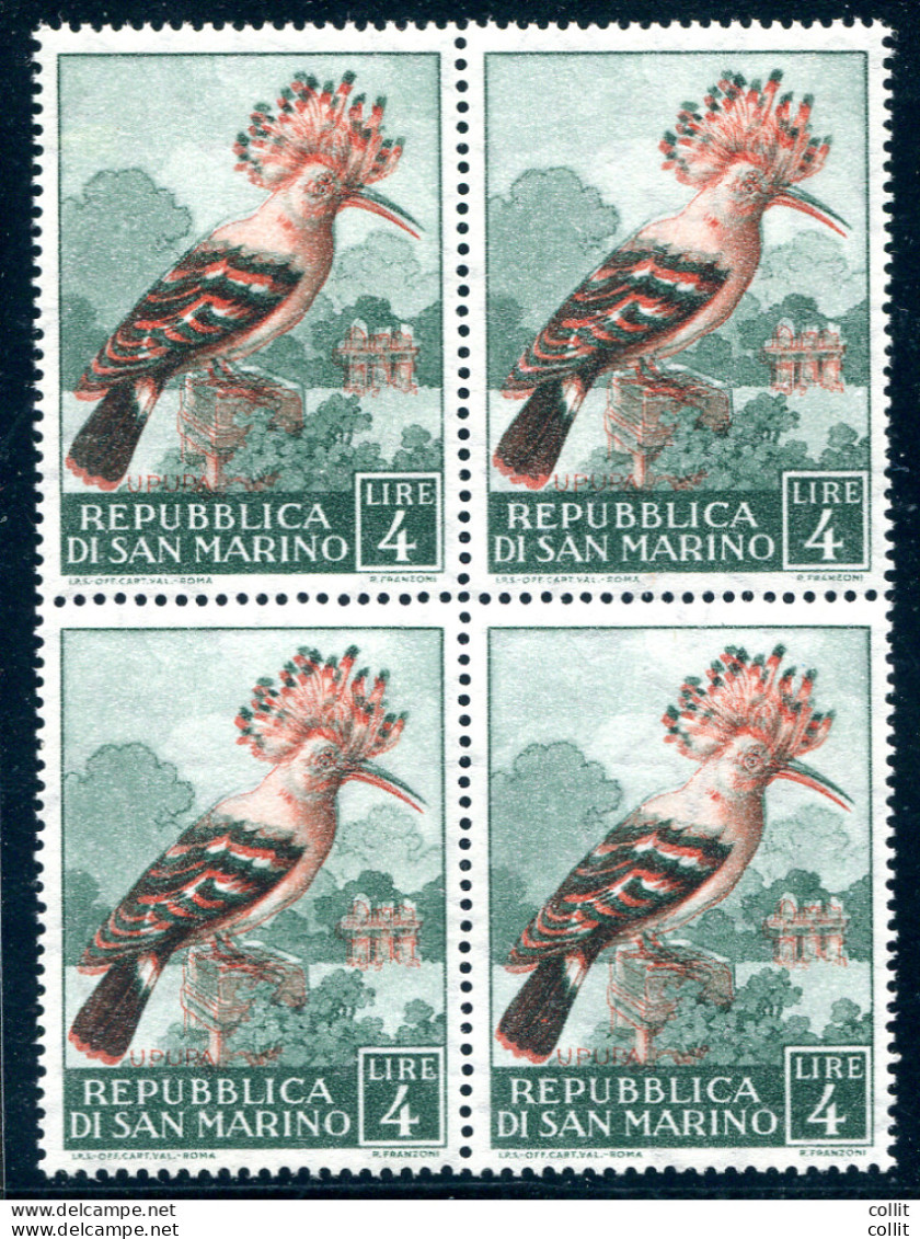 Fauna Avicola 4 L.  Varietà Stampa Del Nero Fuori Registro - Unused Stamps