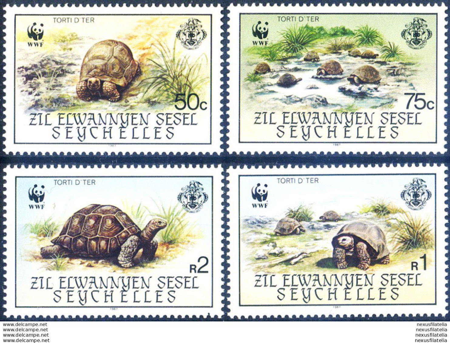 Isole Remote. Fauna. Tartarughe 1987. - Seychelles (1976-...)