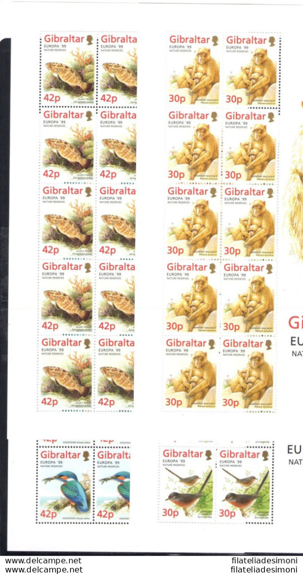 1999 EUROPA CEPT Gibilterra/Gibraltar 4 Minifogli Da 10 Valori MNH** - Sonstige & Ohne Zuordnung