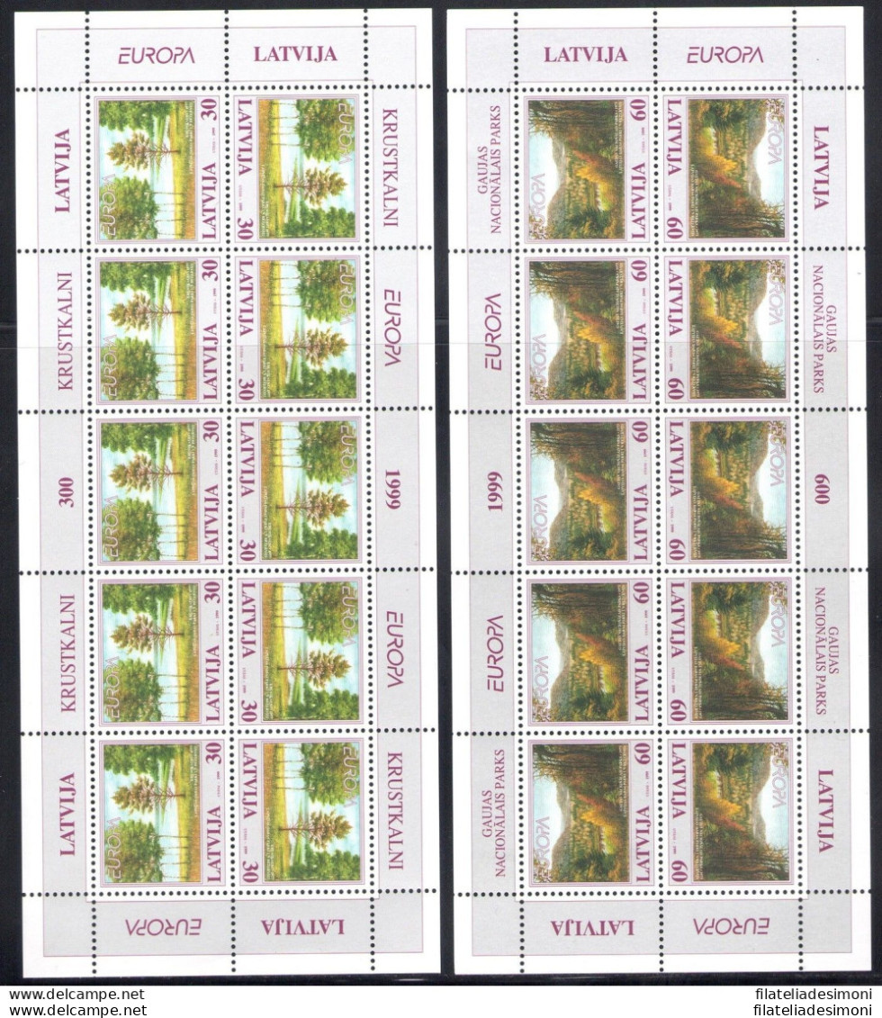 1999 EUROPA CEPT Lettonia/Latvija 2 Minifogli Da 10 Valori MNH** - Otros & Sin Clasificación